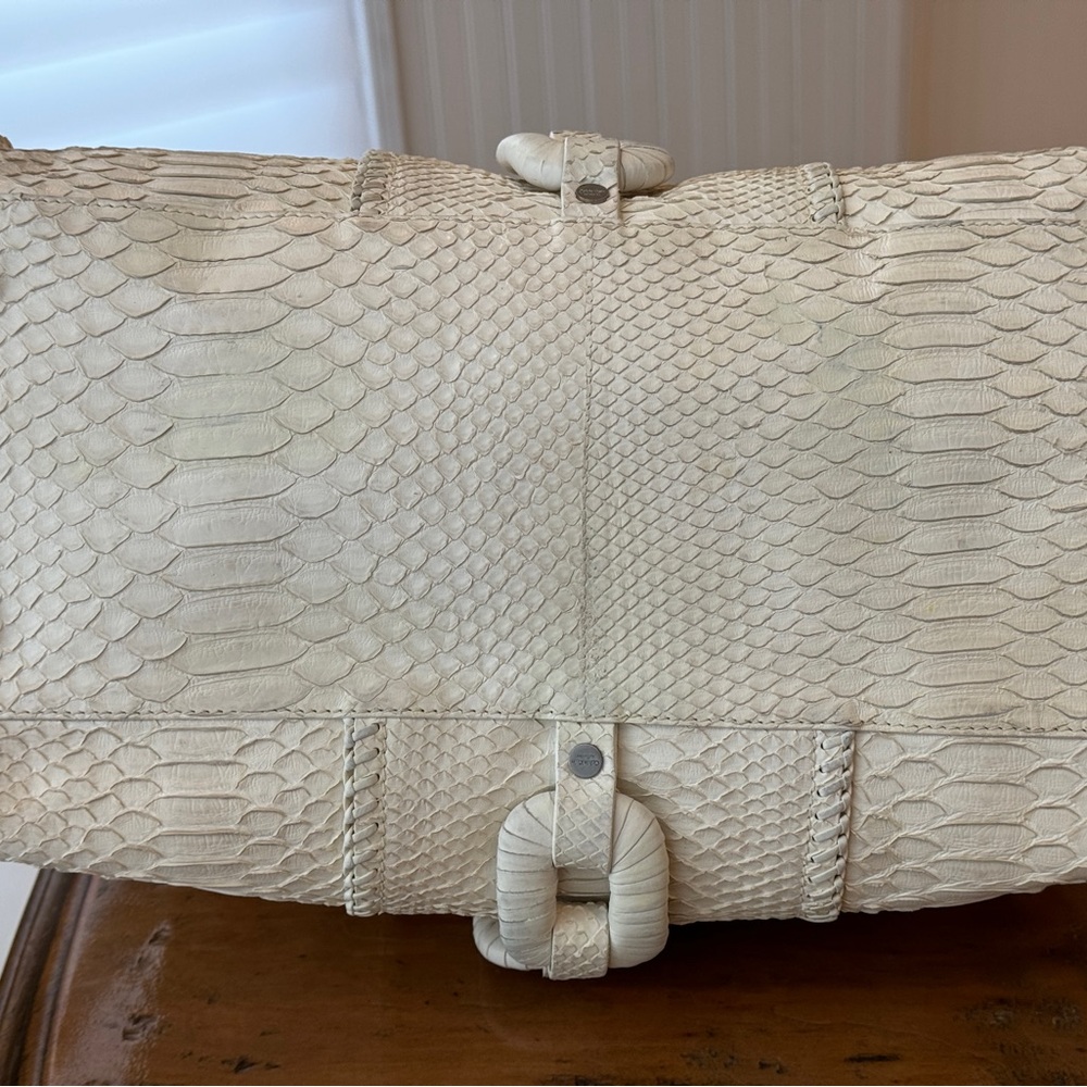 Calvin Klein Collection Large White Python Designer  Handbag - Picture 7 of 13